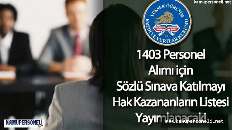 KYK 1403 Personel Alımı Sınav Sonuçları Açıklanıyor! ( Kimler Sözlü Sınava Katılacak)