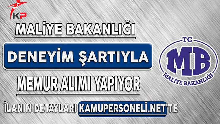Maliye Bakanlığı Memur Personel Alım İlanı 2018
