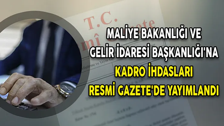 Maliye Bakanlığı ve Gelir İdaresi Başkanlığı'na Kadro İhdasları Resmi Gazete'de Yayımlandı