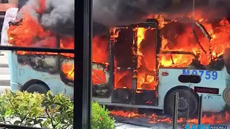 Maltepe'de Şok Olay! Minibüs Şoförü Aracını Ateşe Verdi
