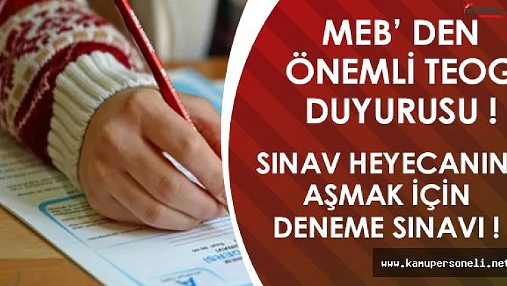 MEB' den TEOG Öncesi Önemli Duyuru!