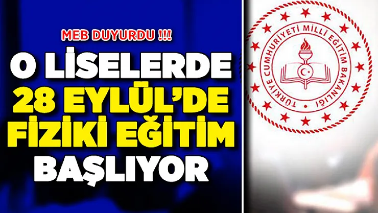 MEB Duyurdu: Meslek Liselerinde Fiziki Eğitim Başlıyor