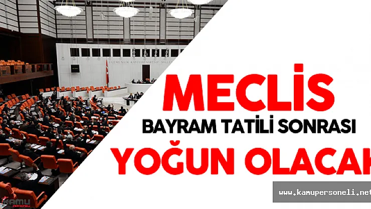 Meclis'i Bayram Tatili Sonrası Yoğun Gündem Bekliyor