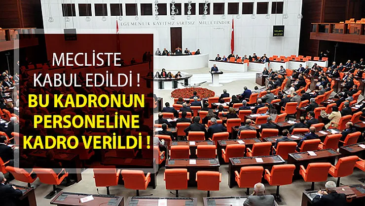 Mecliste Kabul Edildi! Bu Personellere Kadro Verildi!