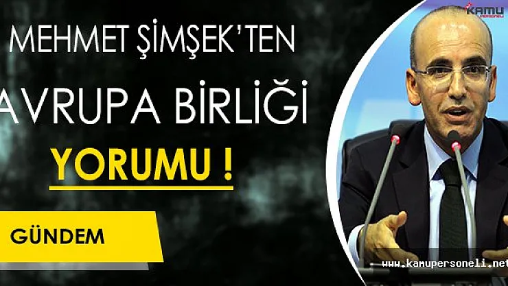 Mehmet Şimşek'ten AB Hakkında Önemli Açıklama