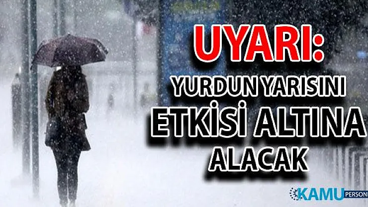 Meteoroloji Saat Vererek Uyardı: Yurdun Yarısını Etkisi Altına Alacak