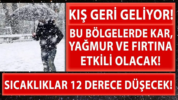 Meteoroloji uyardı! Sıcaklıklar 12 derece birden düşecek! Kar geri geliyor!