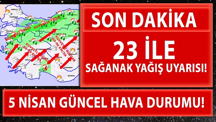 Meteoroloji'den 23 ile son dakika yağış uyarısı!
