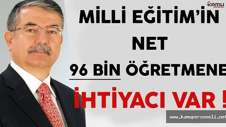 Milli Eğitim Bakanlığının Net Öğretmen İhtiyacı 96 Bin !