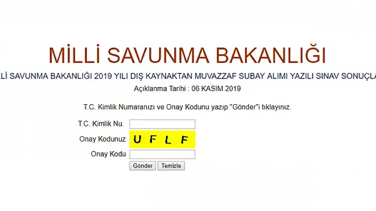 MSB 2019 yılı dış kaynaktan muvazzaf subay alımı yazılı sınav sonuçları açıklandı!