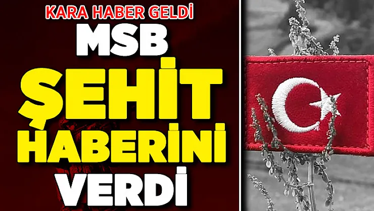 MSB Kara Haberi Duyurdu: Şehidimiz Var
