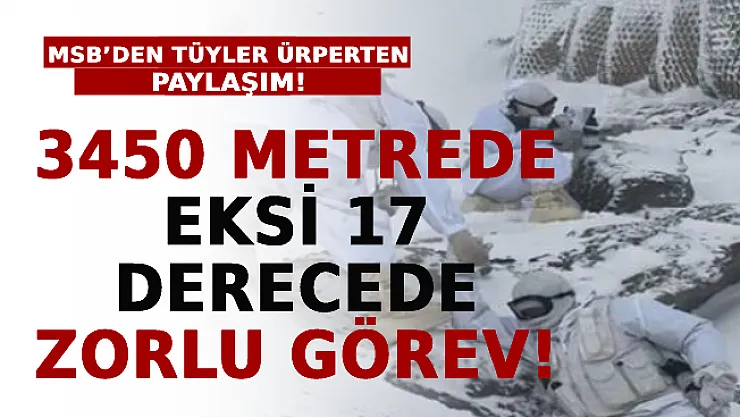 MSB'den Tüyler Ürperten Paylaşım! 3450 Metrede Eksi 17 Derecede Zorlu Görev!