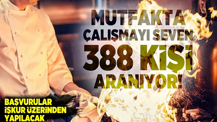 Mutfakta çalışmayı seven 388 kişi aranıyor! Başvurular İŞKUR üzerinden yapılacak