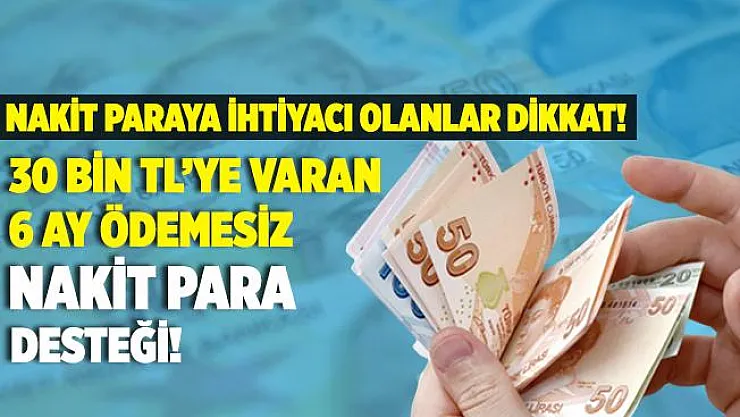 Nakit para ihtiyacı olanları sevindiren gelişme! Kamu bankası 30 bin TL'ye kadar 6 ay ödemesiz nakit veriyor! Başvuru yapmak için tıklayın!
