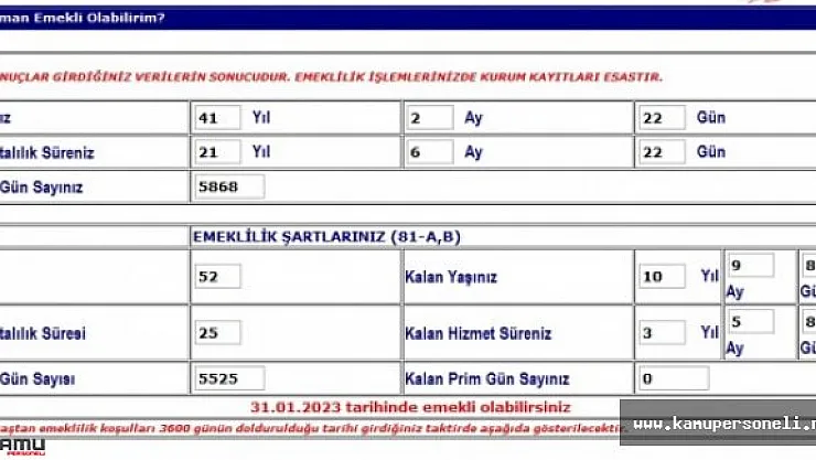 Ne Zaman Emekli Olurum Uygulamasına Giriş