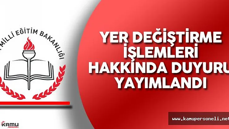 Öğretmen Harici MEB Personeli Yer Değiştirme İşlemleri İle İlgili Son Dakika Duyurusu