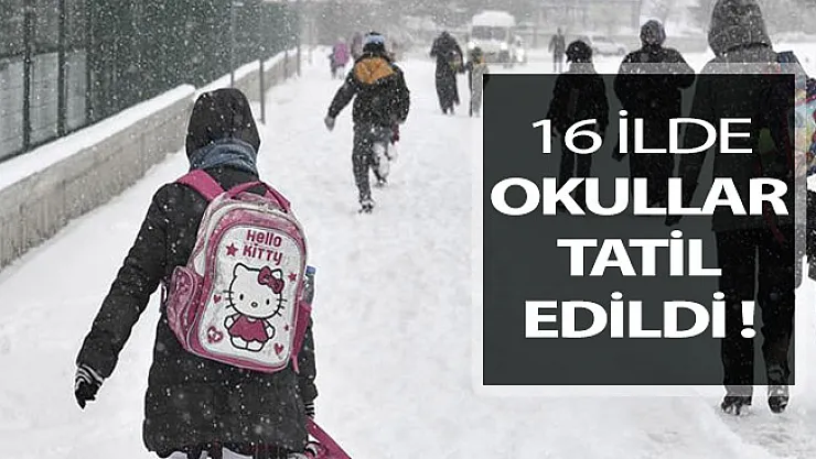 Olumsuz Hava Koşulları Nedeniyle 16 İlde Okullar Tatil Edildi !