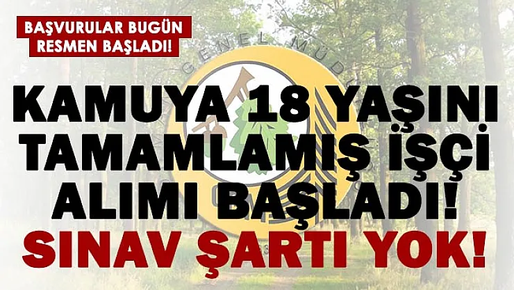 Orman İşletme Müdürlüğü 18 yaşını tamamlamış kamu işçisi alımına başladı!