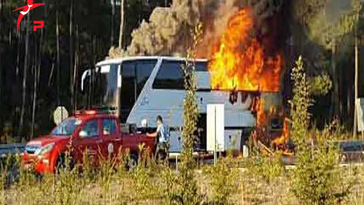 Otobüs Alev Aldı Facia Son Anda Engellendi