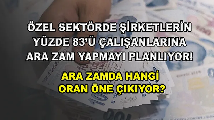 Özel sektörde şirketlerin yüzde 83'ü çalışanlarına ara zam yapmayı planlıyor! Ara zamda hangi oran öne çıkıyor?