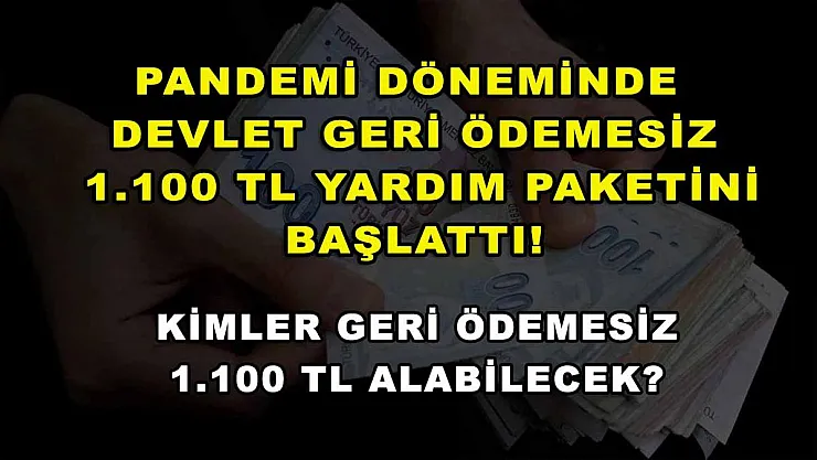 Pandemi döneminde devlet geri ödemesiz 1.100 TL yardım paketini başlattı! Kimler geri ödemesiz 1.100 TL alabilecek?