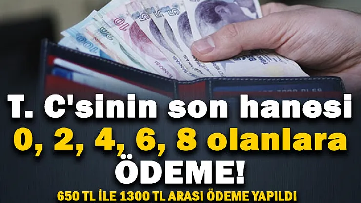 Paralar hesaplara yattı! T. C'sinin son hanesi 0, 2, 4, 6, 8 olanlar için önemli duyuru: 650 TL ile 1300 TL arasında ödeme yapıldı