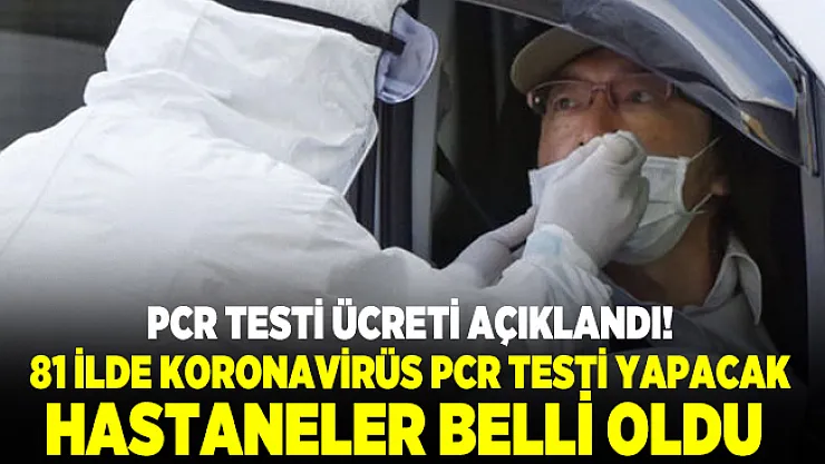 PCR testi ücreti açıklandı! 81 ilde Koronavirüs PCR testi yapacak hastaneler belli oldu