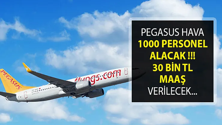 Pegasus Hava Yolları 1000 Personel Alacak! 30 Bin TL Maaş İmkanı