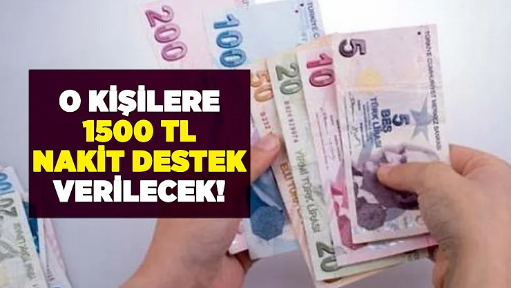 Resmen duyuruldu: O kişilere 1500 lira nakit destek verilecek