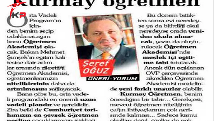 Sabah Gazetesi Yazarı Şeref Oğuz'a Öğretmenlerden Büyük Tepki