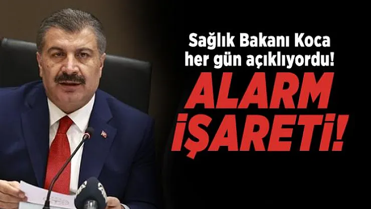 Sağlık Bakanı Koca her gün açıklıyordu! Alarm işareti olarak değerlendirildi