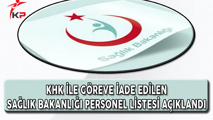 Sağlık Bakanlığı 689. KHK İle Göreve İade Edilenlerin Listesi Açıklandı