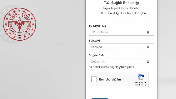 Sağlık Bakanlığı kura sonuçları açıklandı! T.C. kimlik numarası ile Sağlık Bakanlığı kura sonucu sorgulama ekranı