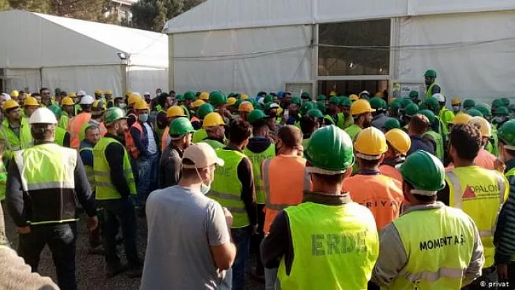 Sahra hastanesi inşaat sürecinde çok sayıda işçinin Covid-19'a yakalandığı iddia edildi!