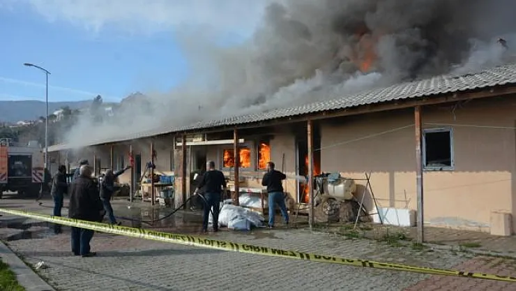 Sinop'ta balık satış mağazalarında yangın