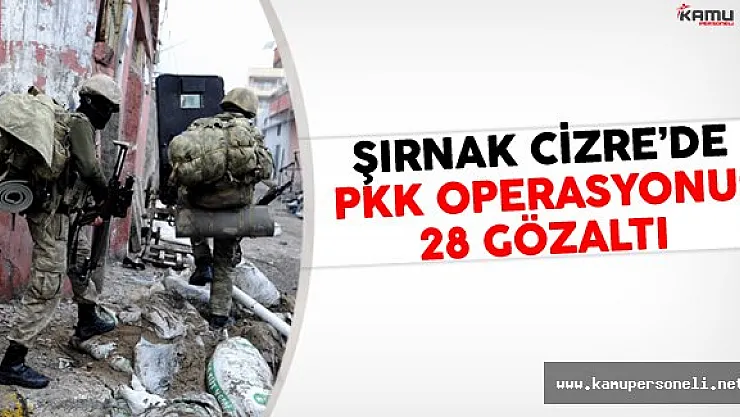 Şırnak Cizre'de PKK Operasyonu: 28 Gözaltı