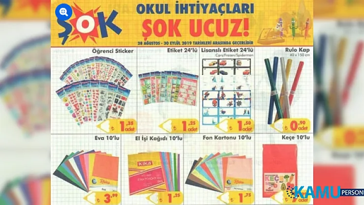 ŞOK indirimli kırtasiye ürünleri kataloğu - Eylül 2019
