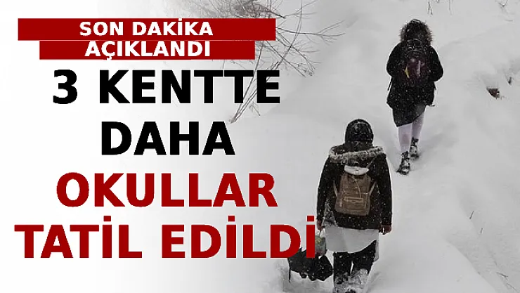 Son Dakika Açıklandı! 3 Kentte Daha Okullar Tatil Edildi!