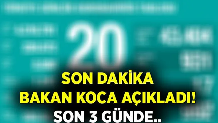Son dakika Bakan Koca son verileri paylaştı! Vakalar düne göre arttı!