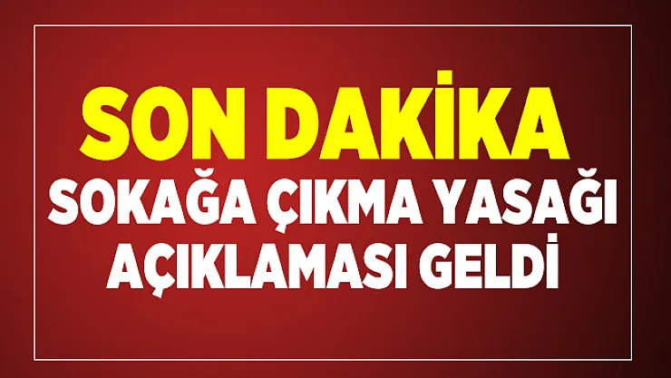 Son dakika Bakan Soylu'dan sokağa çıkma yasağı açıklaması