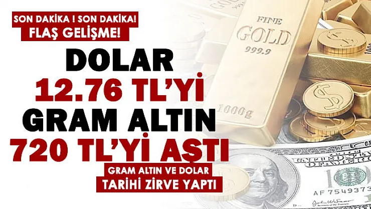 Son dakika: Dolar kuru 12.76 TL'yi geçerken gram altın 720 lira seviyesini aştı