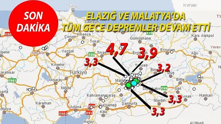Son Dakika Elazığ ve Malatya'da 6 deprem daha oldu!