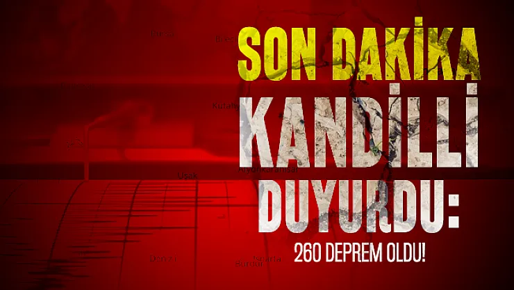 Son dakika Kandilli duyurdu: 260 deprem oldu!
