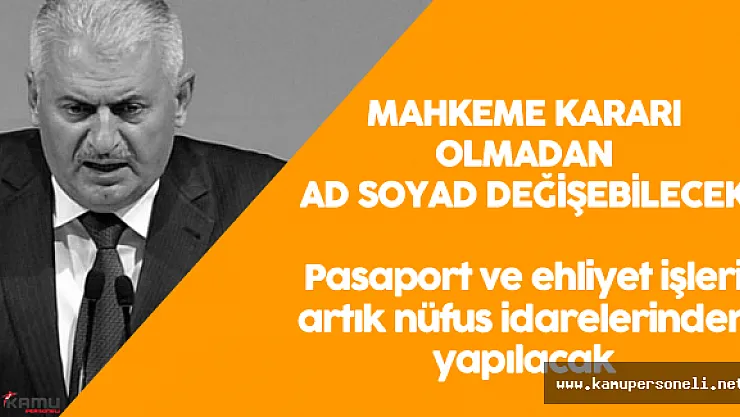Son Dakika: Mahkeme Kararı Olmadan Ad Soyad Değişebilecek