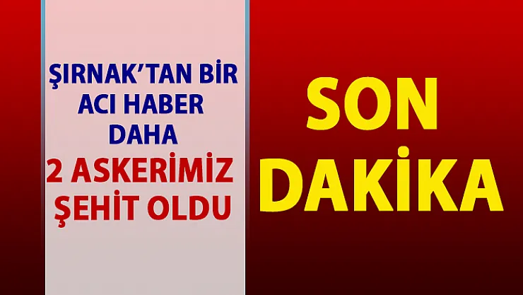 Son dakika!.. Şırnak'tan bir acı haber daha geldi! 2 Askerimiz şehit oldu