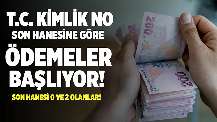 T.C. kimlik no son hanesi 0 ve 2 olanlar dikkat! Ödemeler bugün yapılıyor!