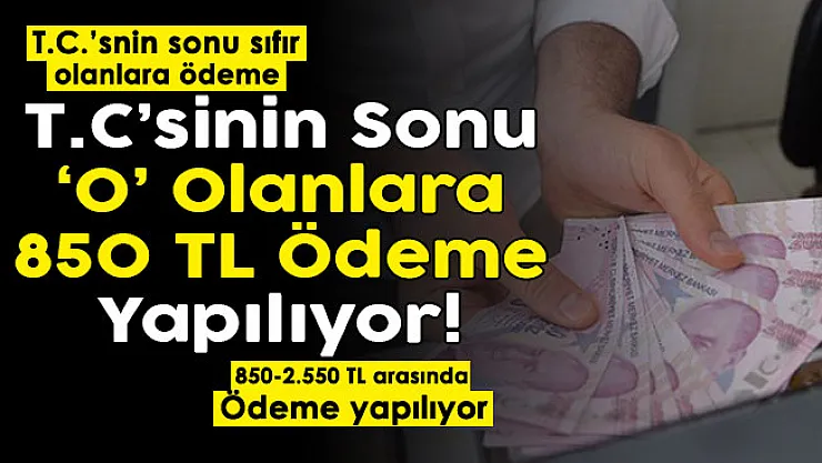 T. C. Kimlik Numarasının sonu '0' olanlara müjde! 850 TL ile 2.550 TL arasında para ödeniyor