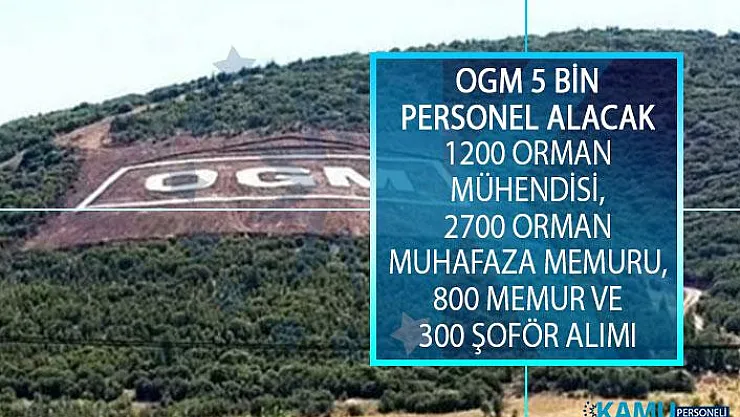 Tarım Ve Orman Bakanlığı 5 Bin Personel Alımı Başvurusu Hangi Tarihte Alınacaktır? OGM 1200 Orman Mühendisi, 2700 Orman Muhafaza Memuru, 800 Memur, 300 Şoför Alımı