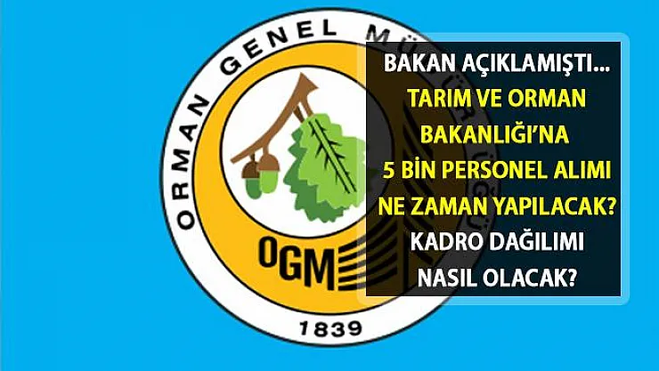 Tarım ve Orman Bakanlığı 5 Bin Personel Alımı Başvurusu Hangi Tarihte Gerçekleşecek? OGM 1200 Orman Mühendisi Alımı Ne Zaman Yapılacak?