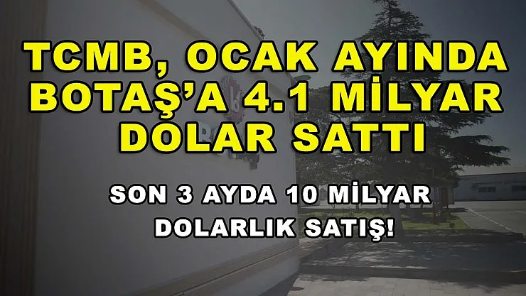 TCMB, ocak ayında BOTAŞ'a 4.1 milyar dolar sattı: Son 3 ayda 10 milyar dolarlık satış!